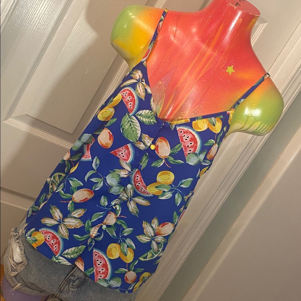 Japna Blue Camisole with Fruit Print
